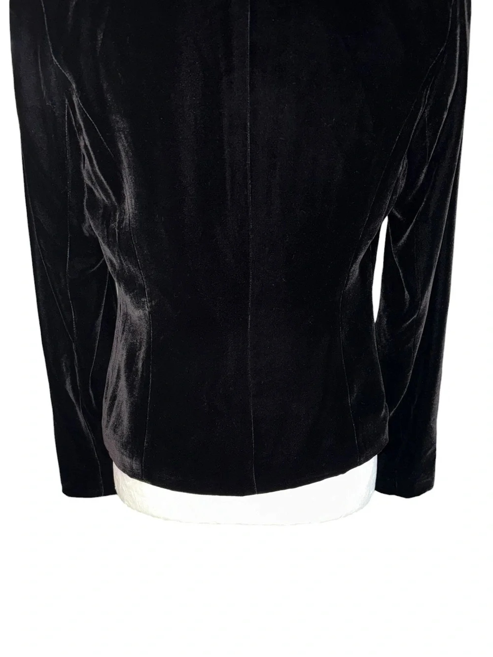 Ideology Black Silk Blend Velvet Blush Pink Bow Tie Y2K Blazer - 4